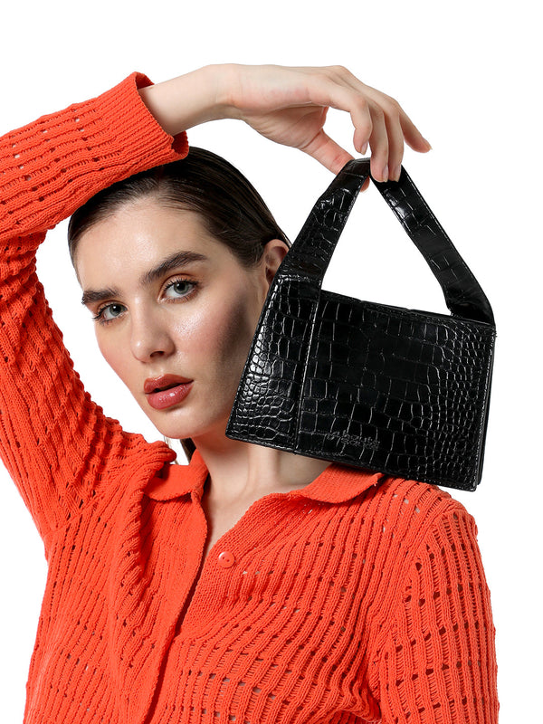 The Frivola Scale Hand Bag - Onyx Black