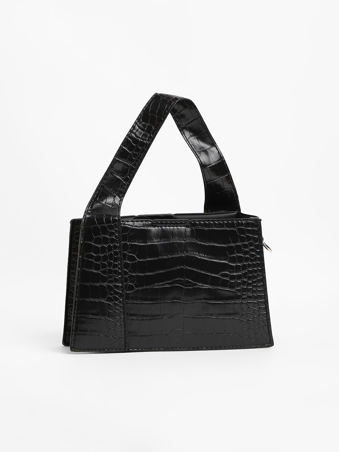 The Frivola Croc Hand Bag - Onyx Black