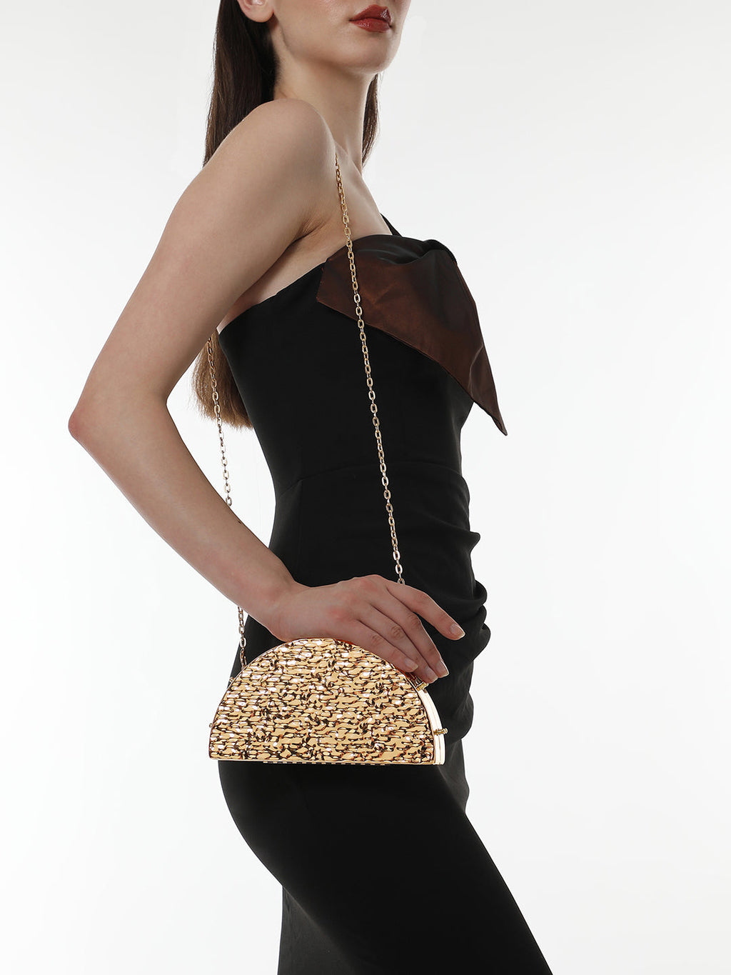 The Dented Curve Clutch Bag - California Gold