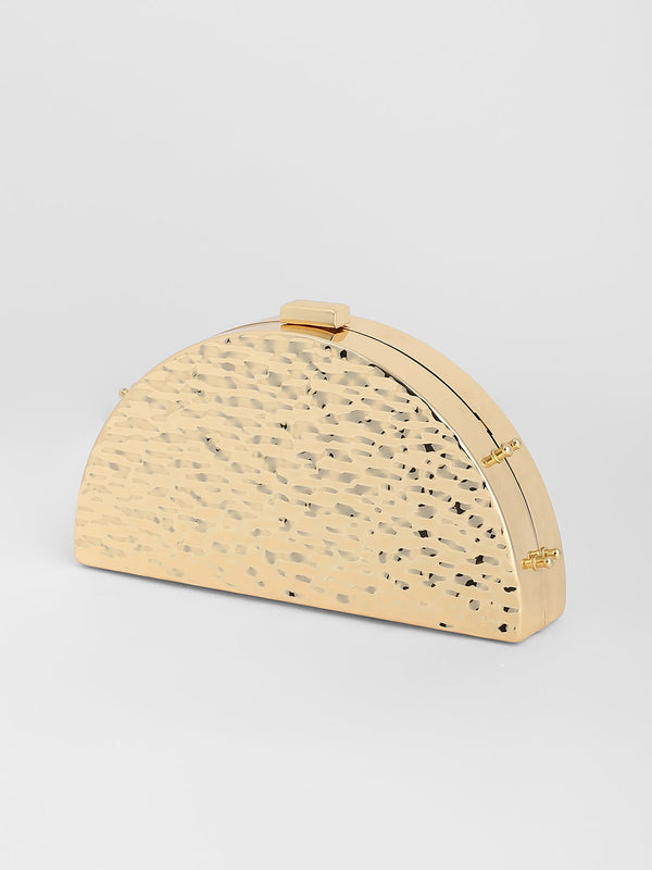 The Dented Curve Clutch Bag - California Gold