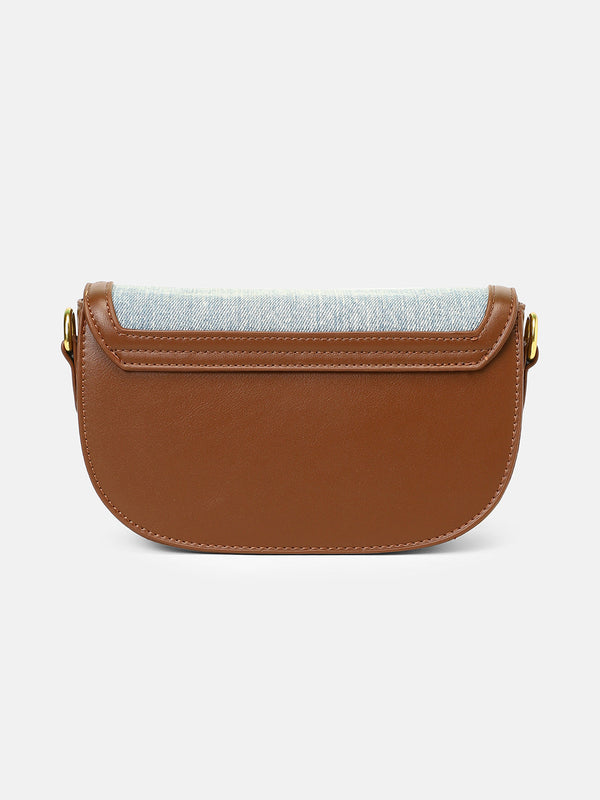 The Denim Curve Shoulder Bag - Indigo Blue