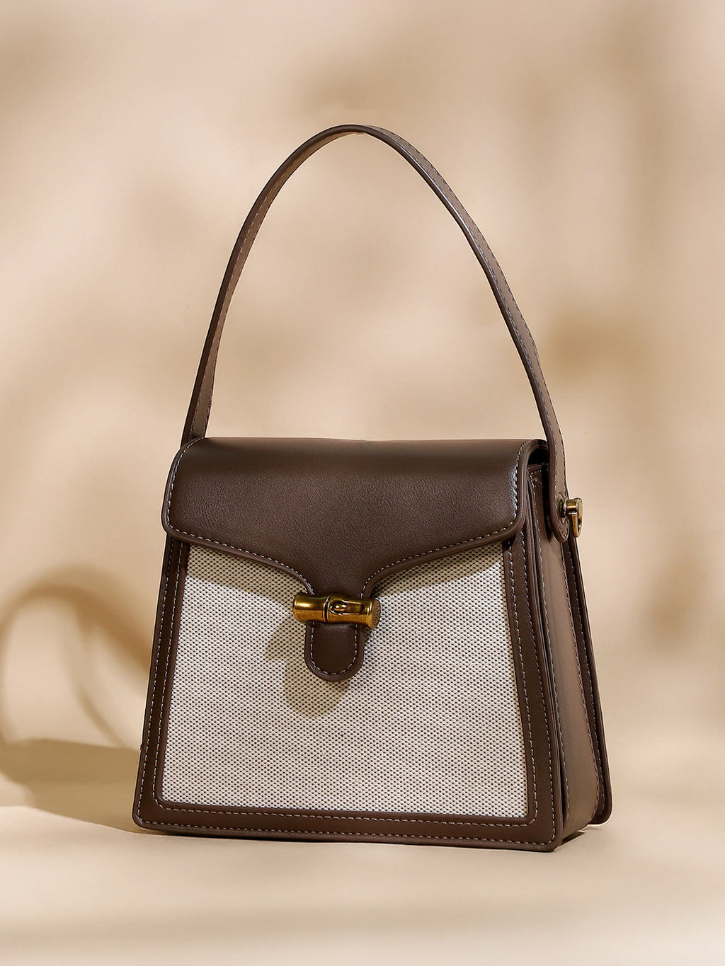 The Brooklyn Hand Bag - Khaki Beige & Mocha Brown