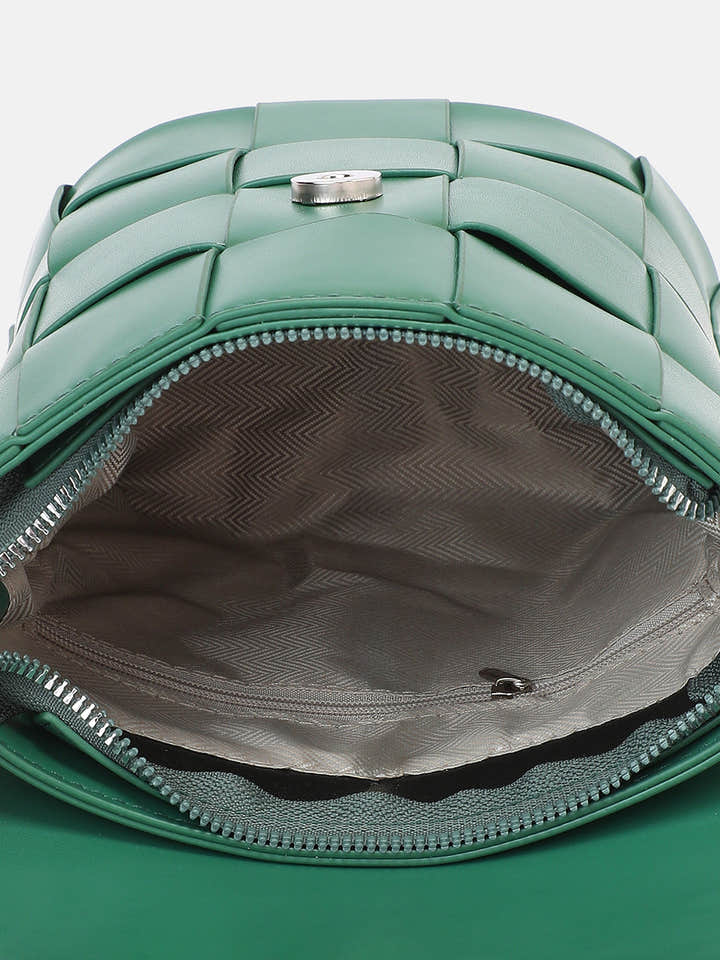 The Basket Sling Bag - Emerald Green