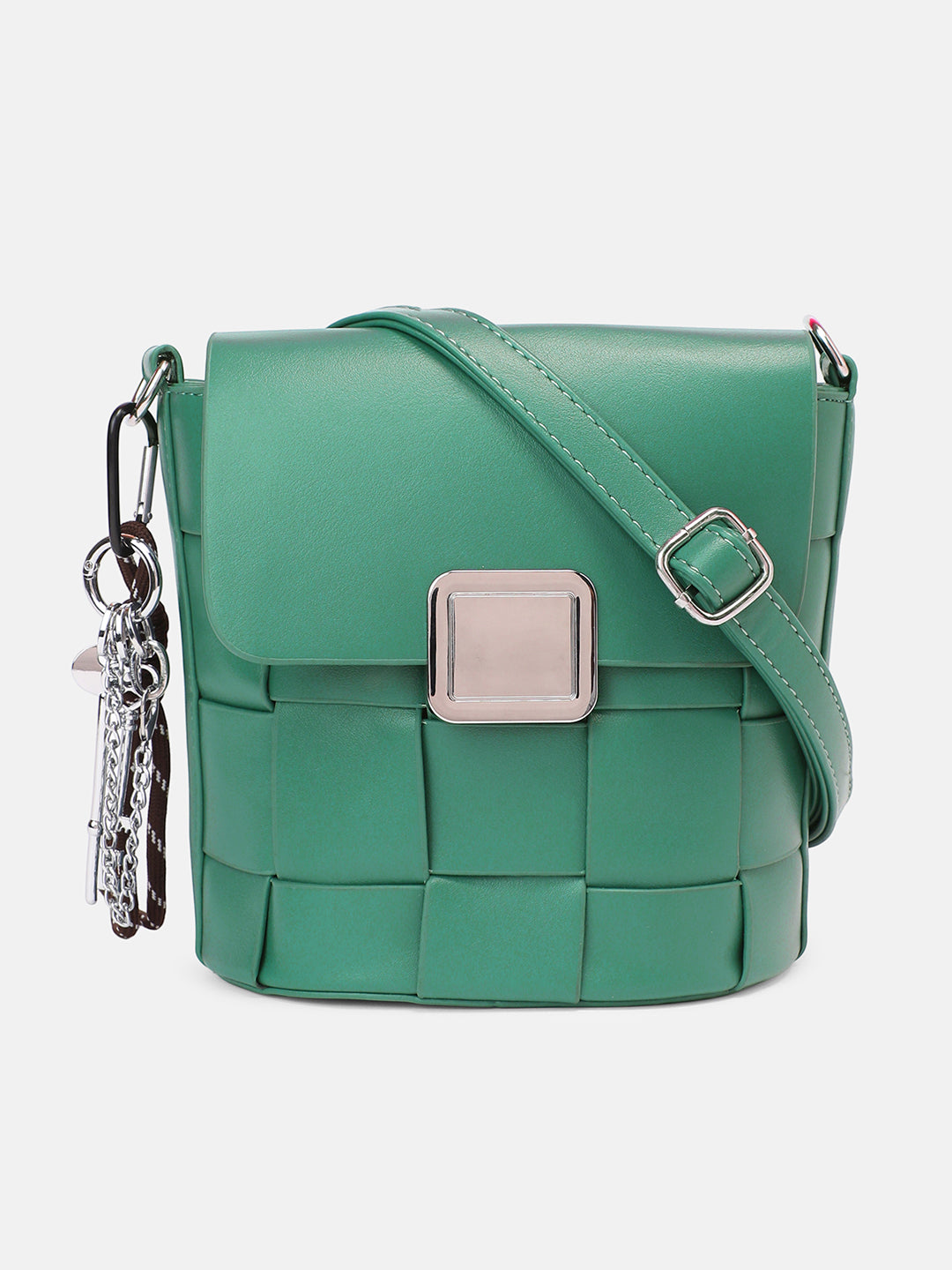 The Basket Sling Bag - Emerald Green