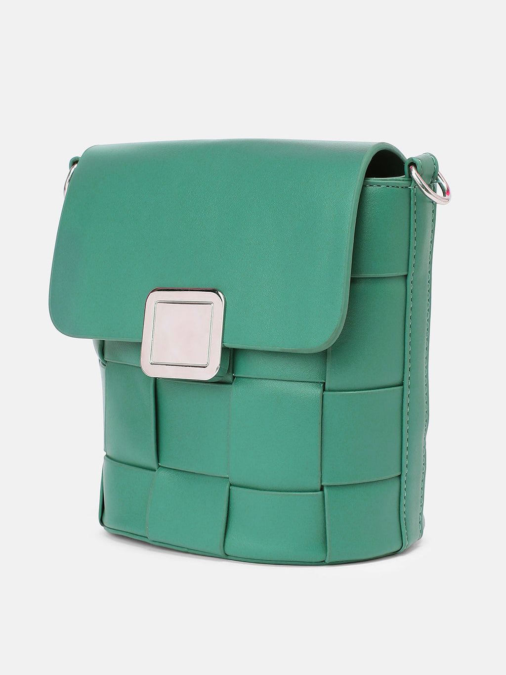 The Basket Sling Bag - Emerald Green