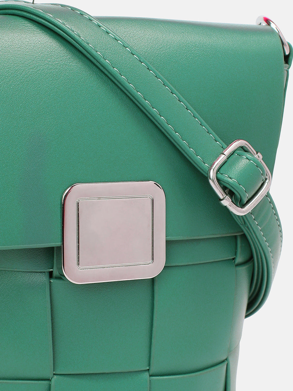 The Basket Sling Bag - Emerald Green