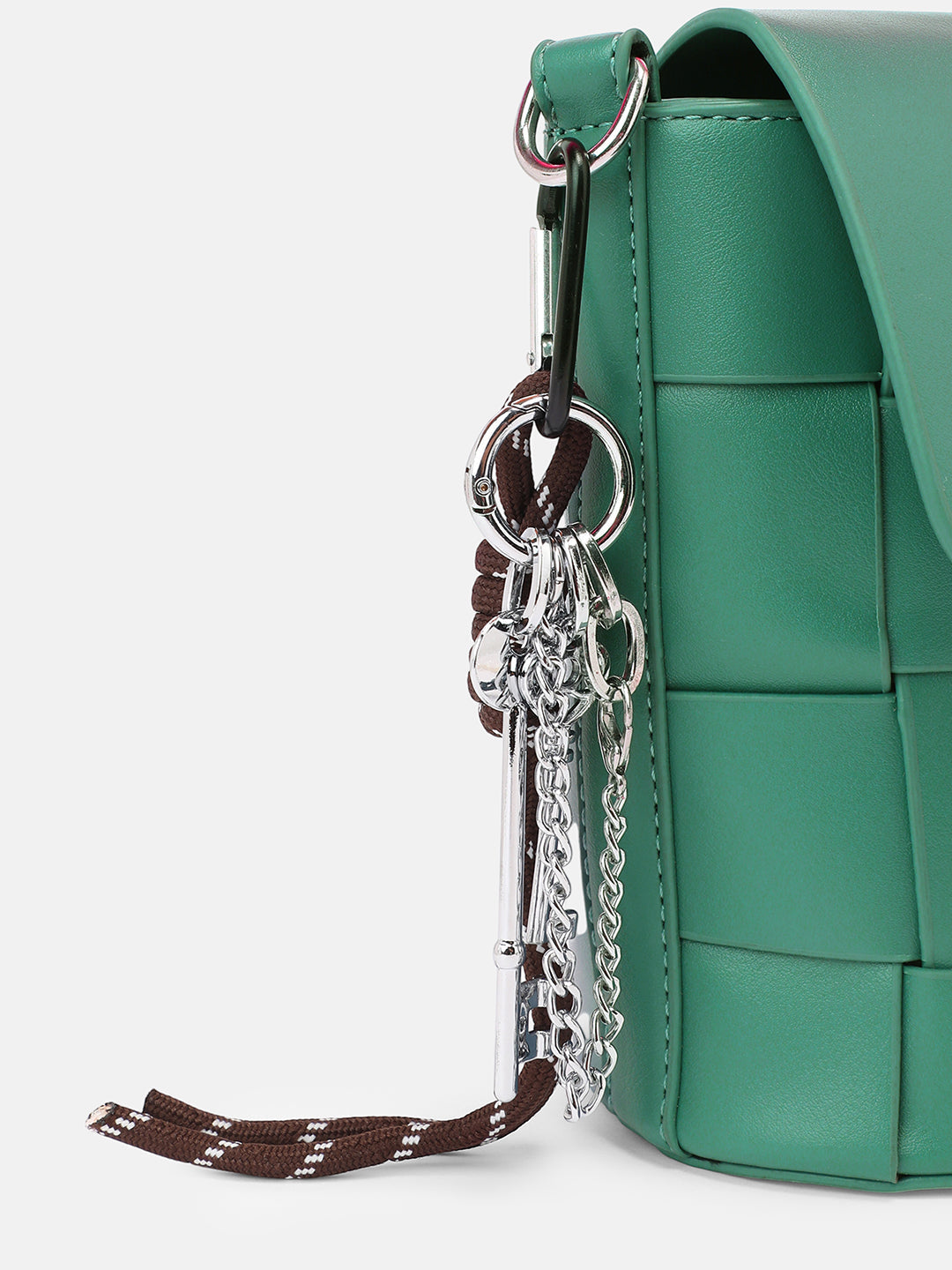 The Basket Sling Bag - Emerald Green