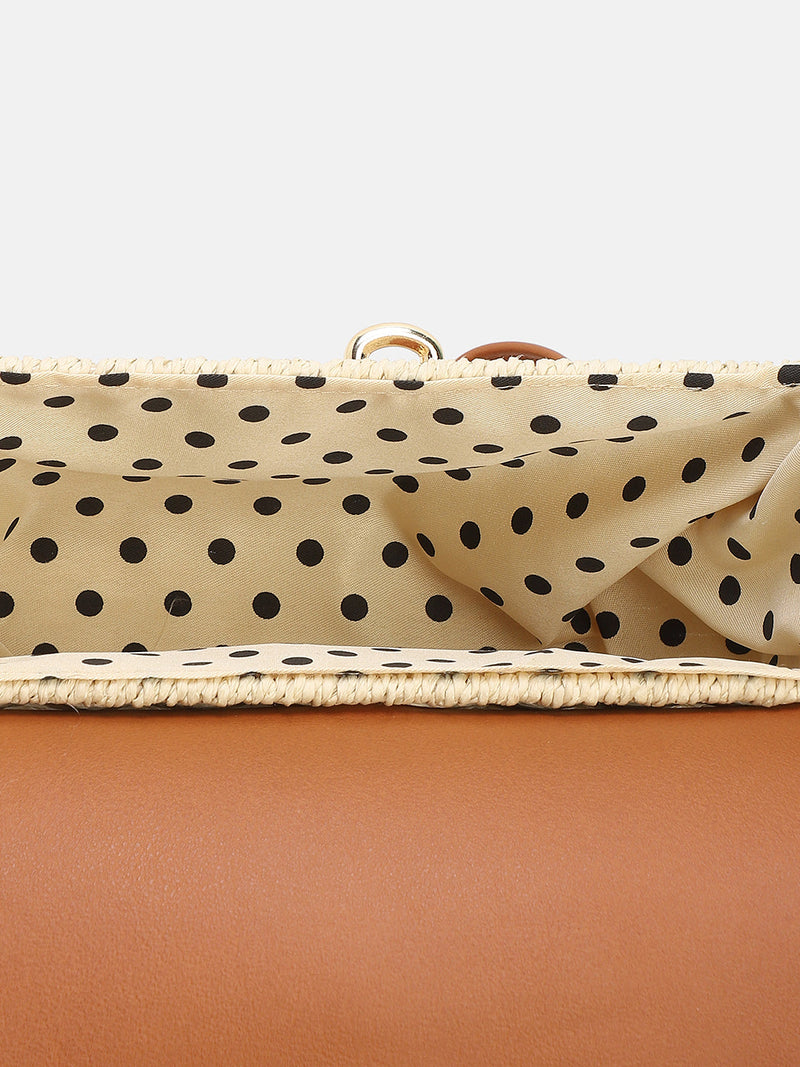 The Straw-Box Sling Bag - Tan Brown