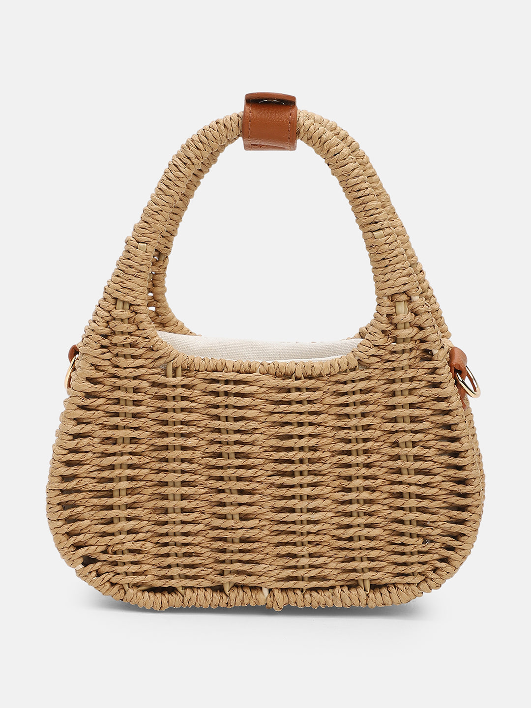 The Straw-Trinity Hand Bag - Khaki Brown