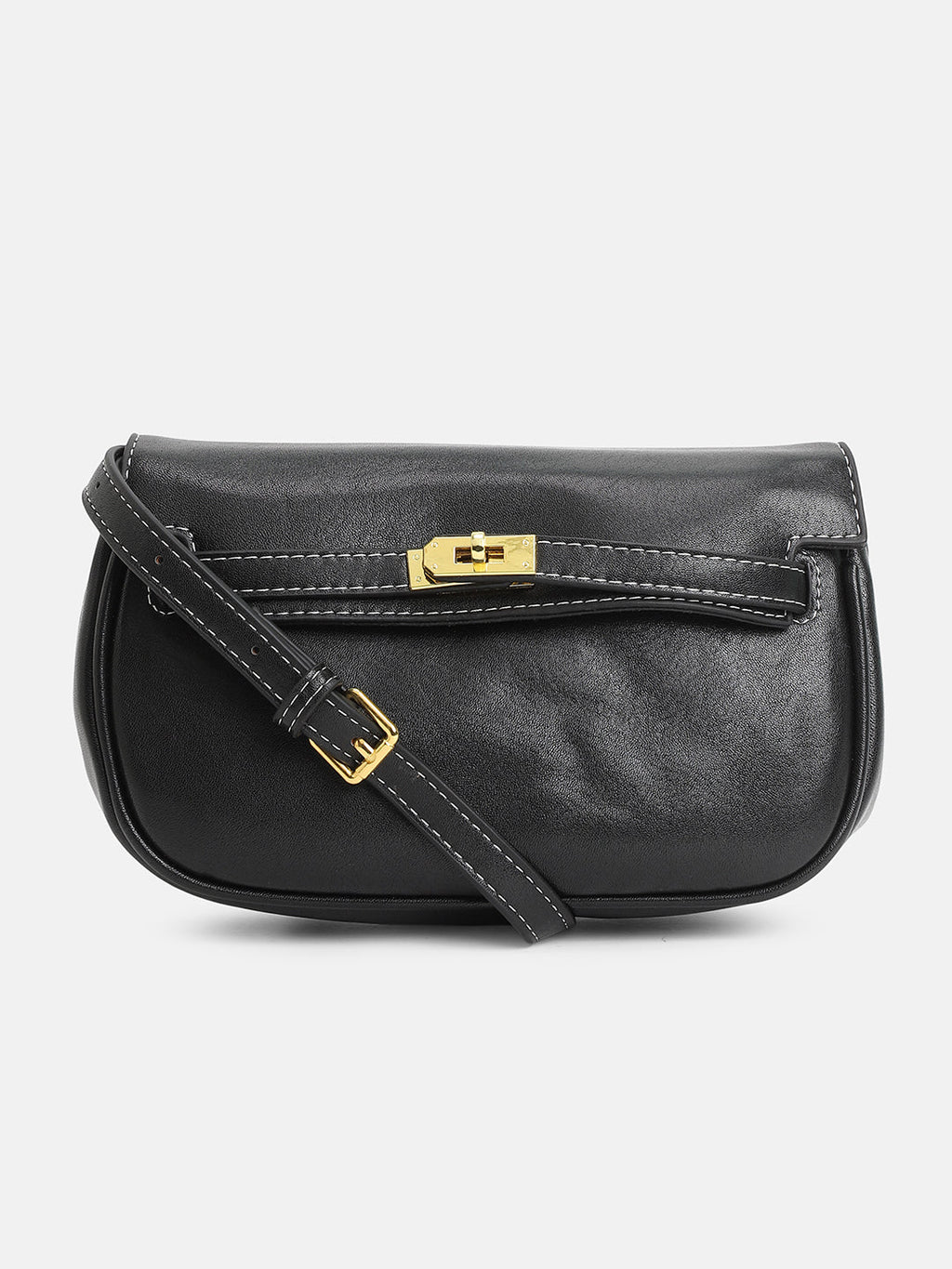 The Overlap-Curve Sling Bag - Onyx Black