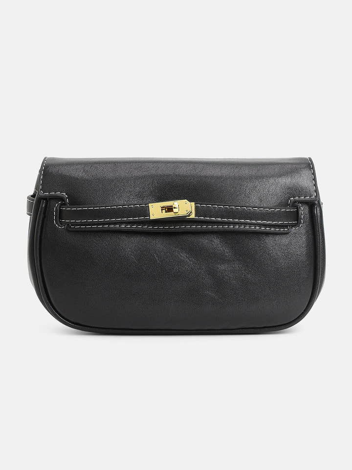 The Overlap-Curve Sling Bag - Onyx Black