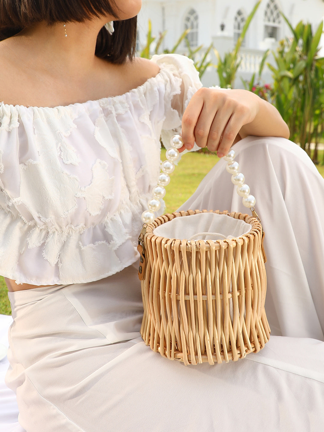 The Rattan Hand Bag - Khaki Brown