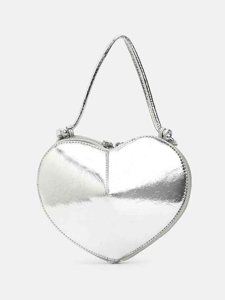 The Coeur Hand Bag - Metallic Silver