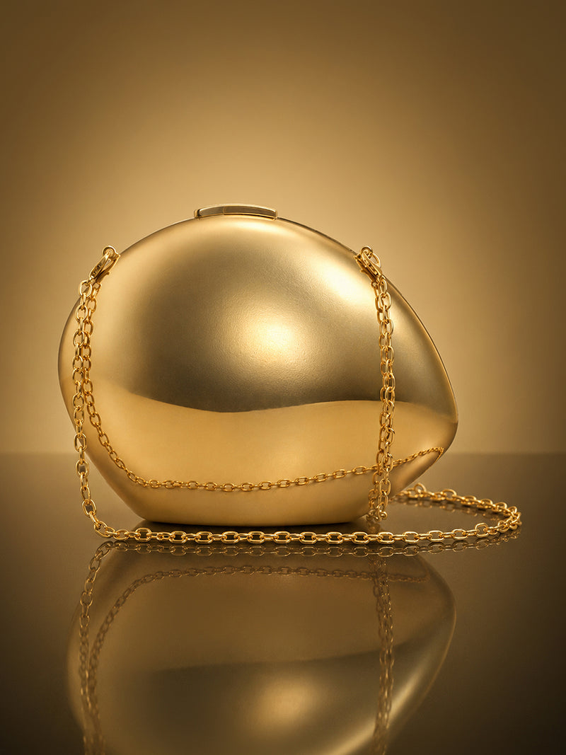 The Lunar Dome Evening Bag -Gold