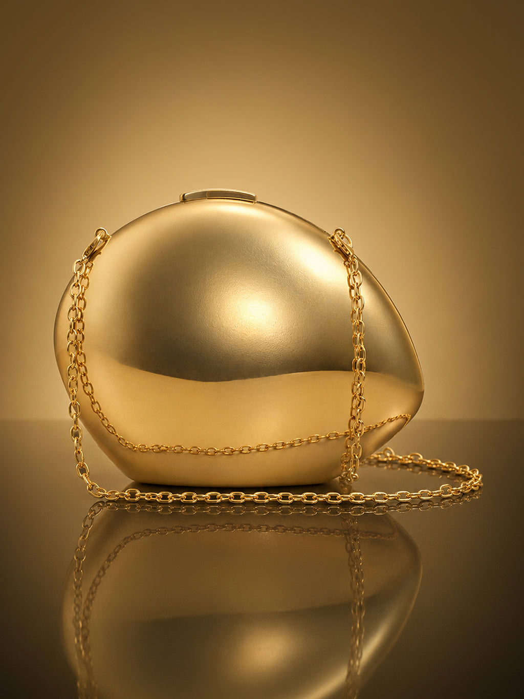 The Lunar Dome Evening Bag -Gold