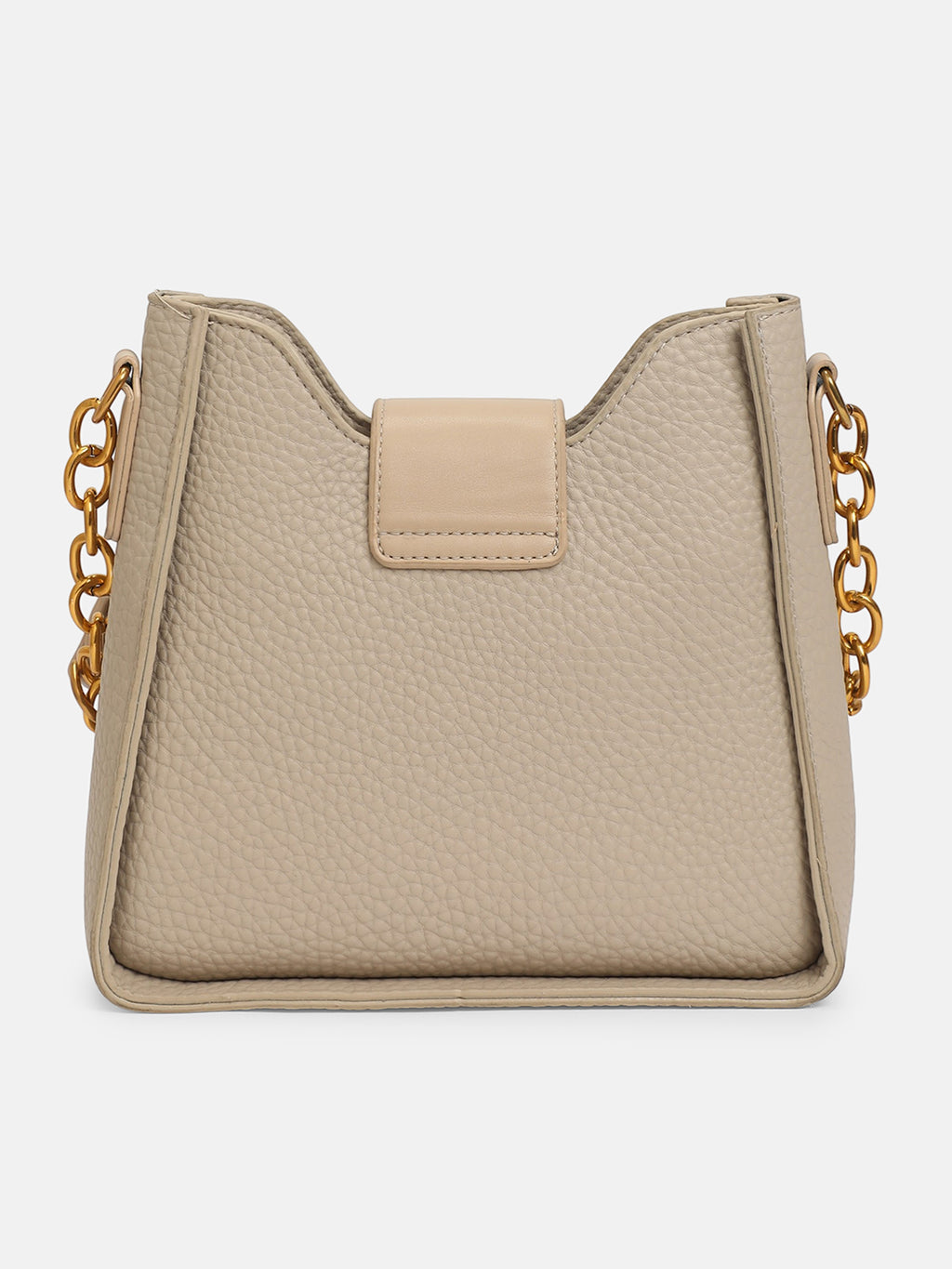 The Luxe Lock Hand Bag-Soft Beige