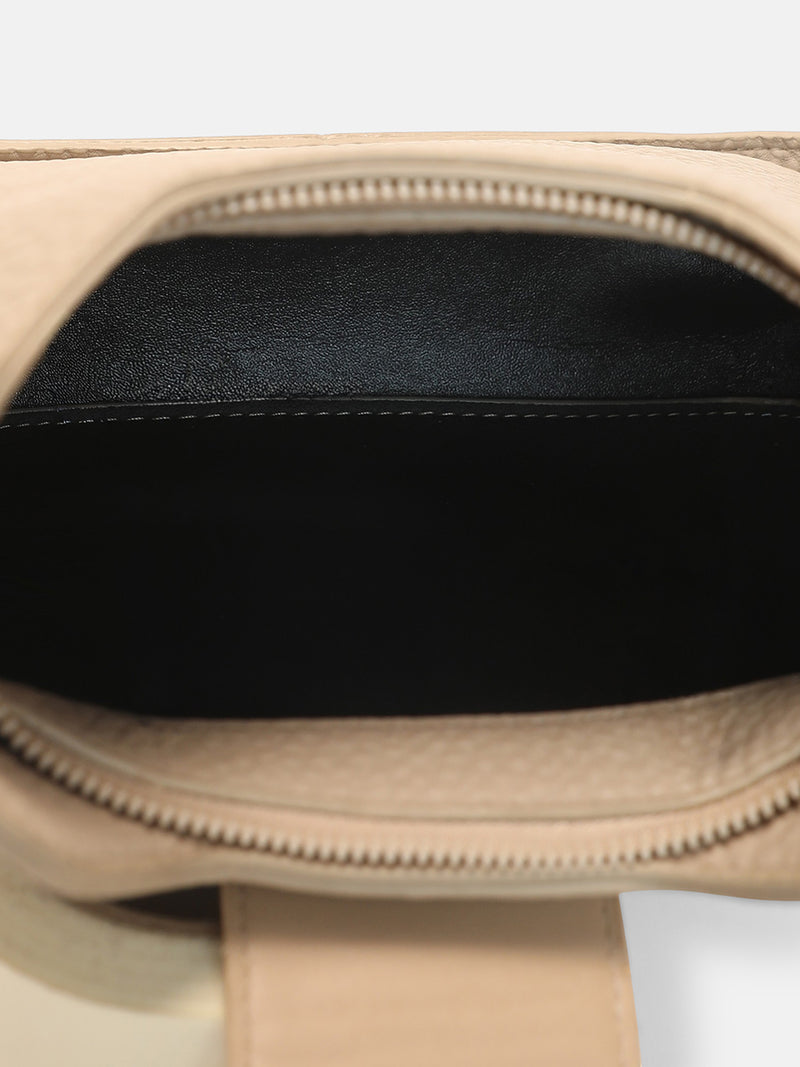 The Luxe Lock Hand Bag-Soft Beige