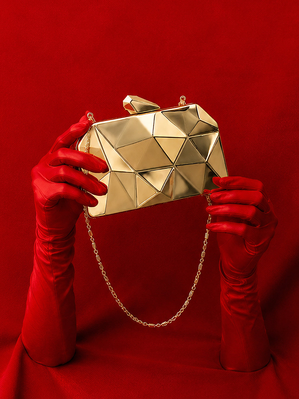 The Prism Luxe Evening Bag  Champagne-Gold