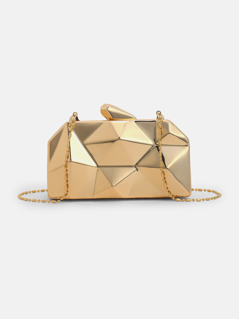 The Prism Luxe Evening Bag  Champagne-Gold
