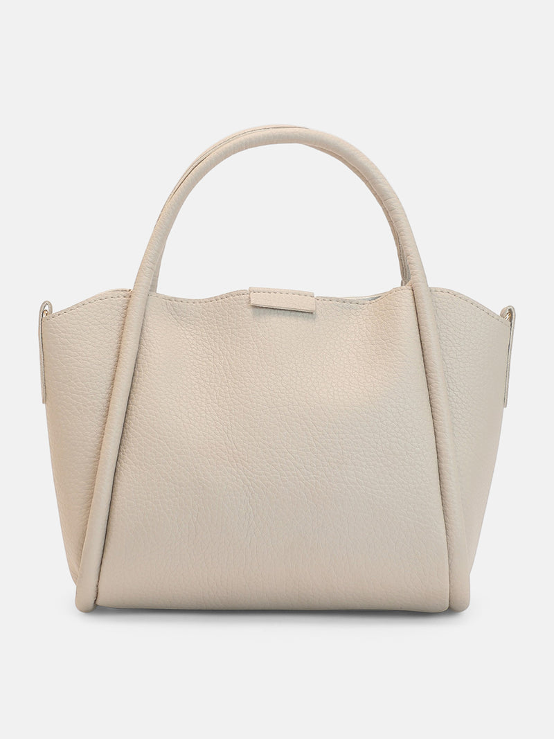 The Bow Accent Hand Bag-Cream Beige