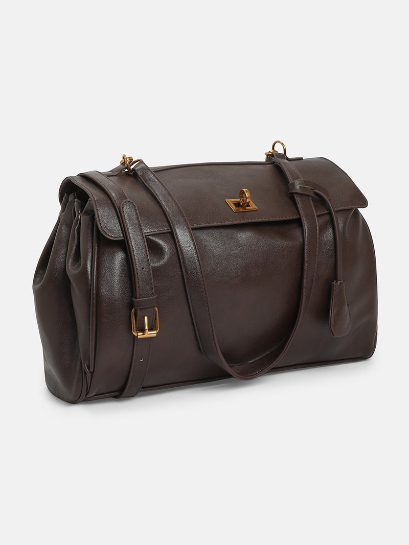 The Heritage Office Tote Bag-Chocolate Brown