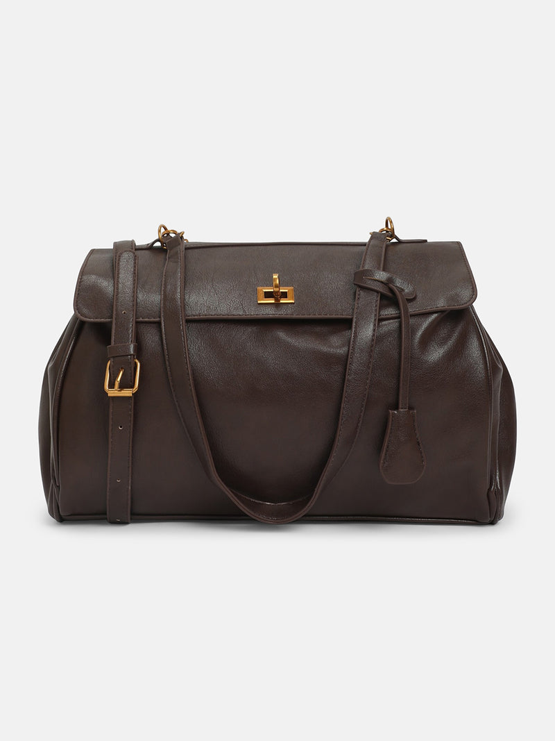 The Heritage Office Tote Bag-Chocolate Brown