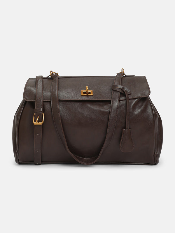 The Heritage Office Tote Bag-Chocolate Brown