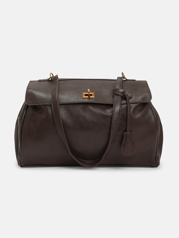 The Heritage Office Tote Bag-Chocolate Brown