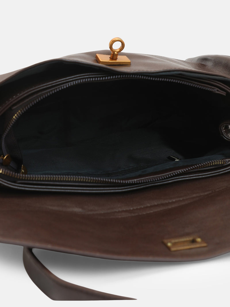 The Heritage Office Tote Bag-Chocolate Brown