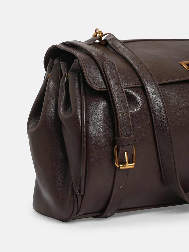 The Heritage Office Tote Bag-Chocolate Brown