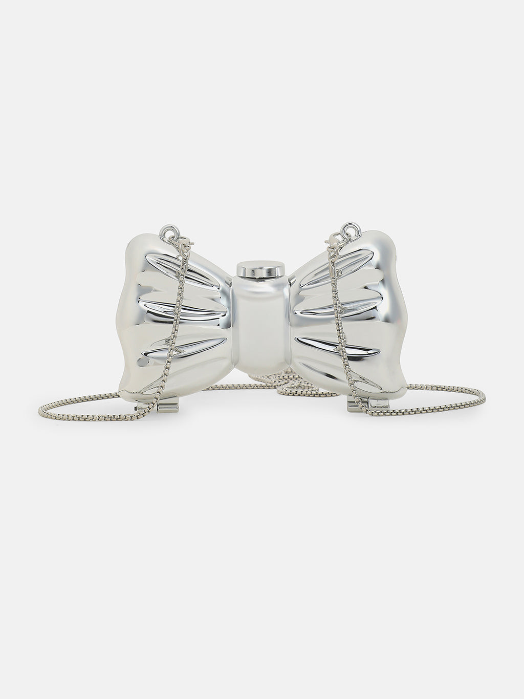 The Crystal Bow Evening Bag-Silver