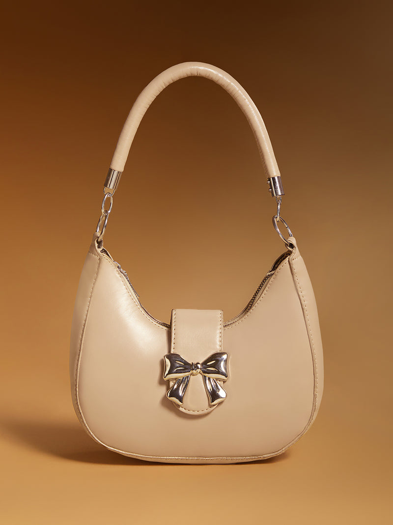 The Ivory Shoulder Hand Bag-Cream White