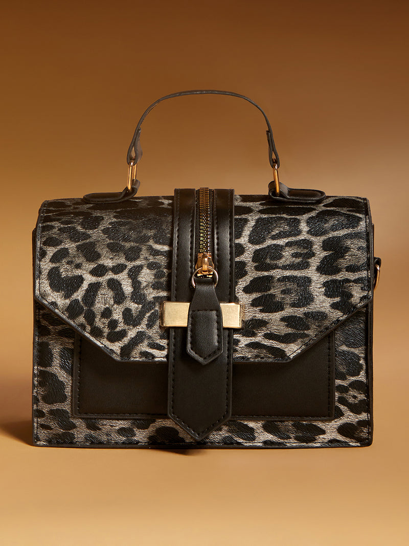 The Leopard Statement Hand Bag-Leopard Brown