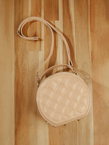 The Luna Quilted Sling Bag-Soft Beige
