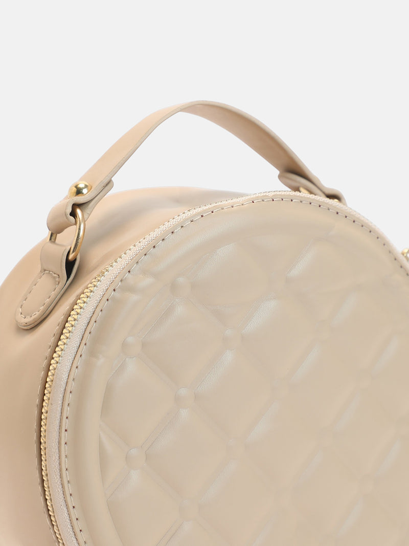 The Luna Quilted Sling Bag-Soft Beige