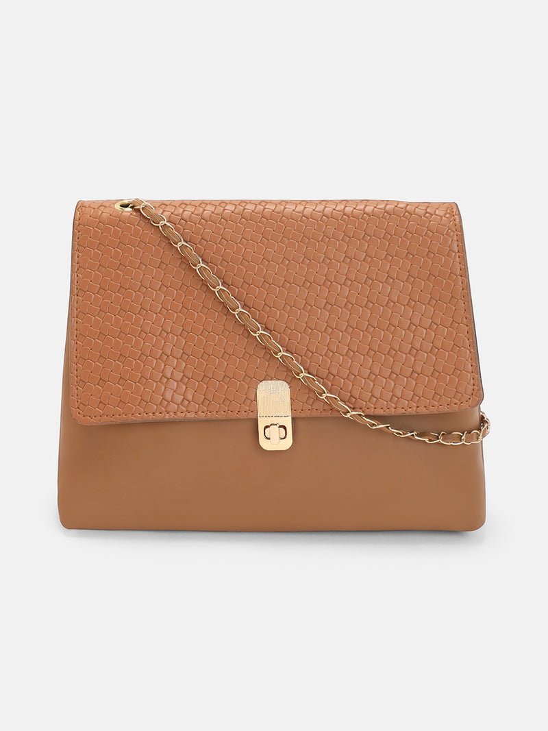 The Minimal Flap Hand Bag-Tan Beige