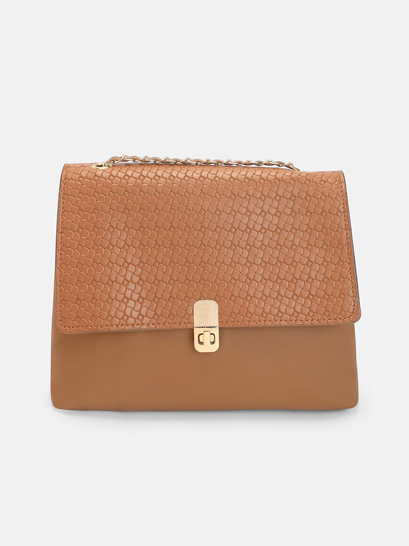 The Minimal Flap Hand Bag-Tan Beige