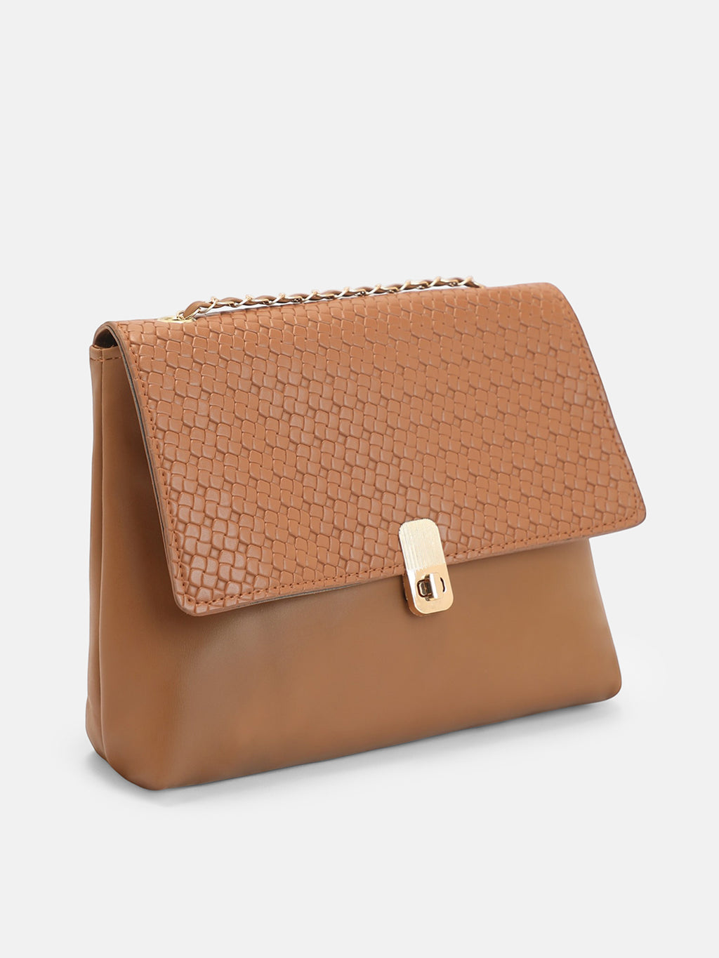 The Minimal Flap Hand Bag-Tan Beige