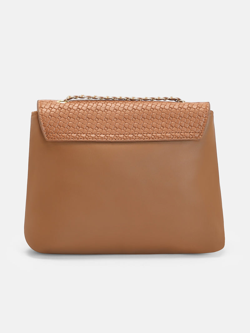 The Minimal Flap Hand Bag-Tan Beige