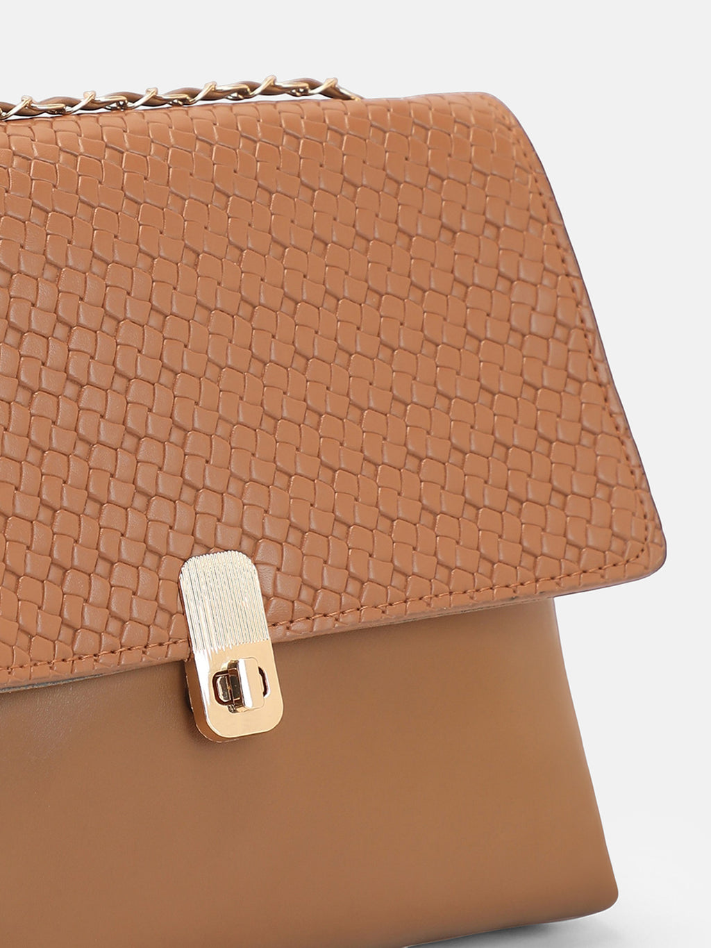 The Minimal Flap Hand Bag-Tan Beige