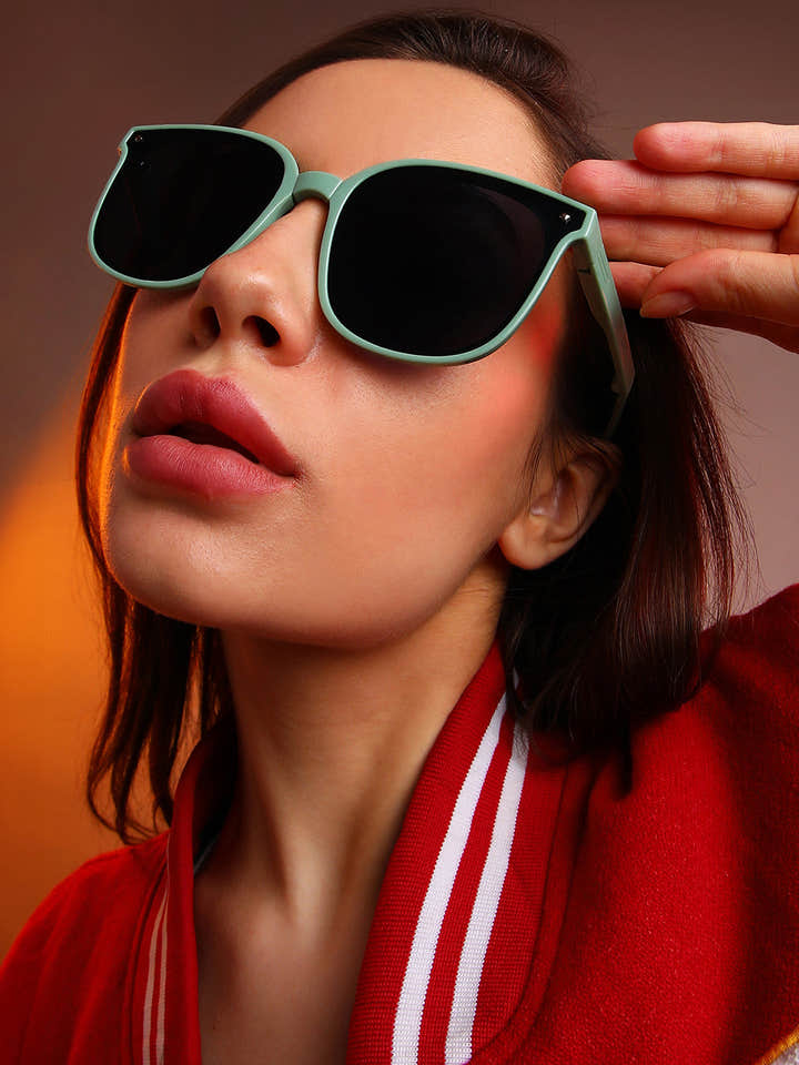 Foldable Wayfarer Sunglasses - Green