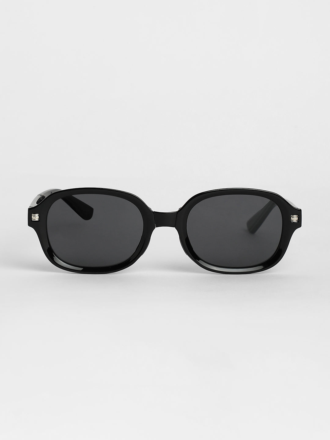 Foldable Rectangular Sunglasses - Black