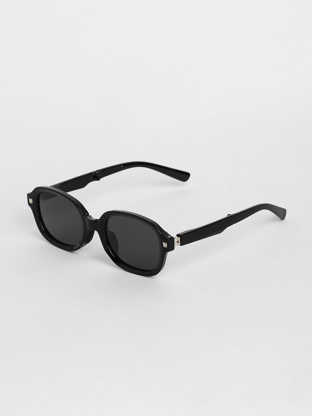 Foldable Rectangular Sunglasses - Black