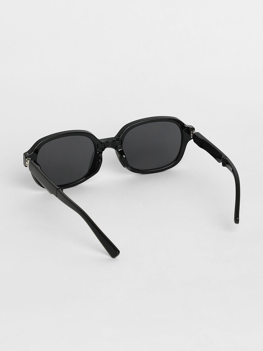 Foldable Rectangular Sunglasses - Black