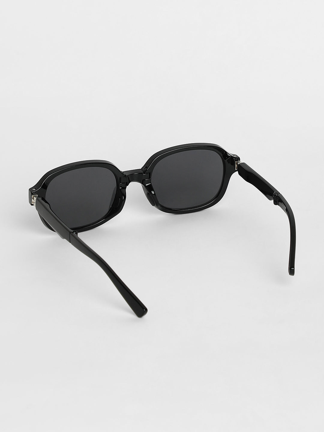 Foldable Rectangular Sunglasses - Black