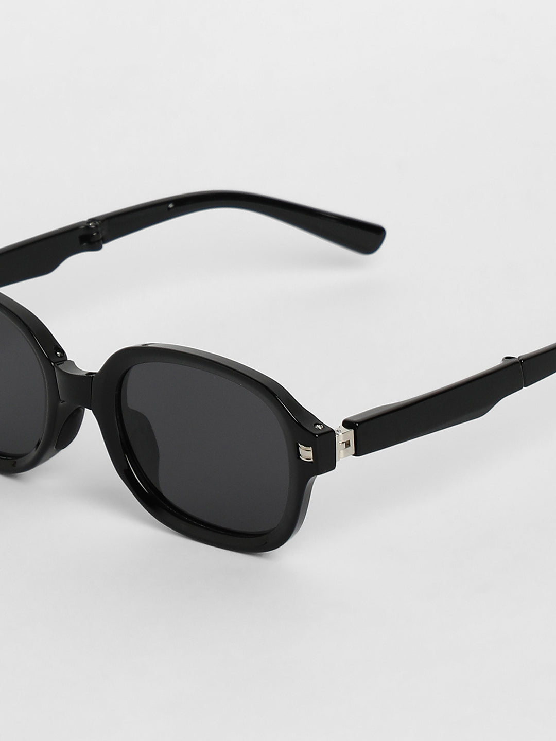 Foldable Rectangular Sunglasses - Black