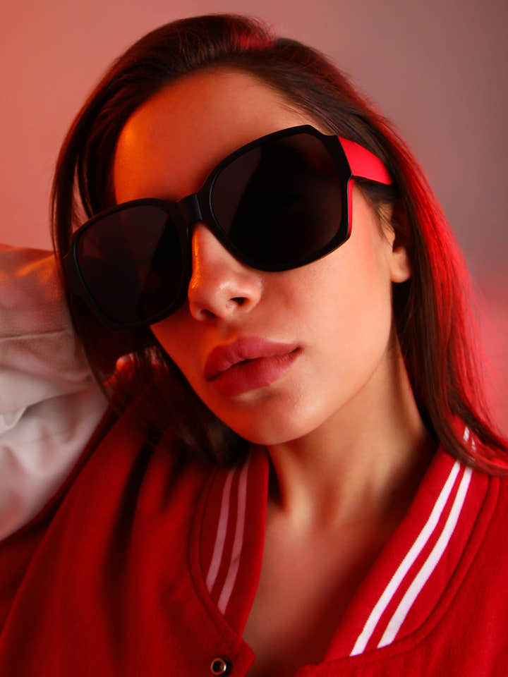 Foldable Oversized Sunglasses - Black
