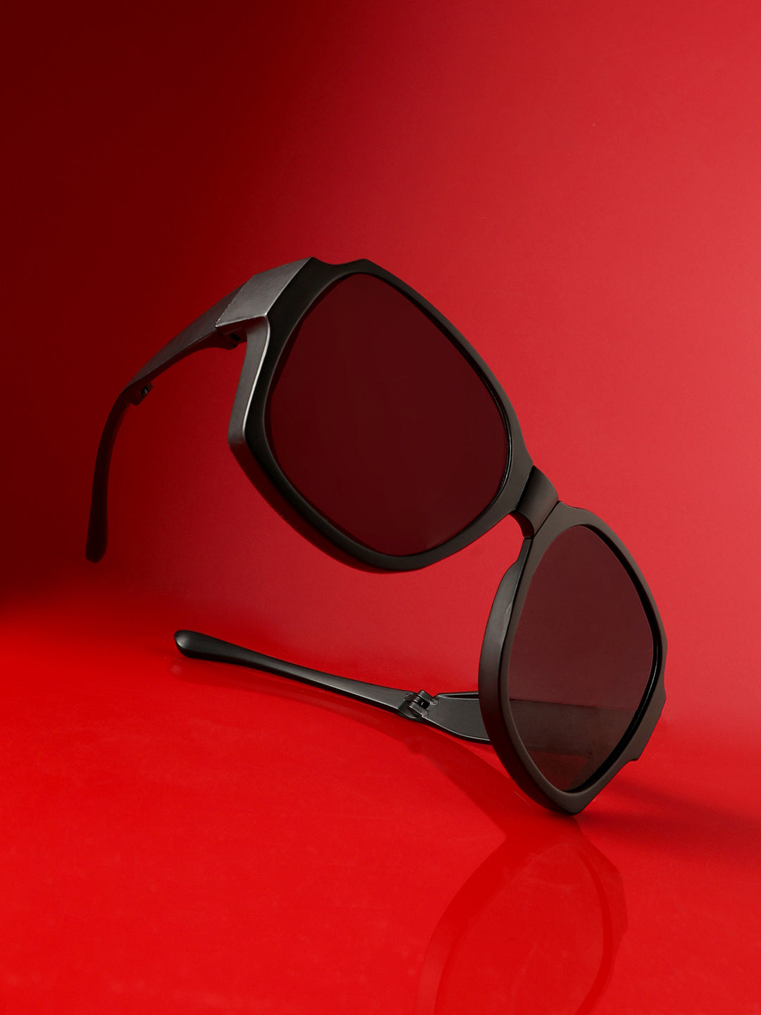 Foldable Oversized Sunglasses - Black