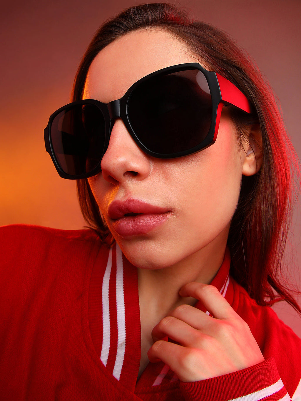 Foldable Oversized Sunglasses - Black