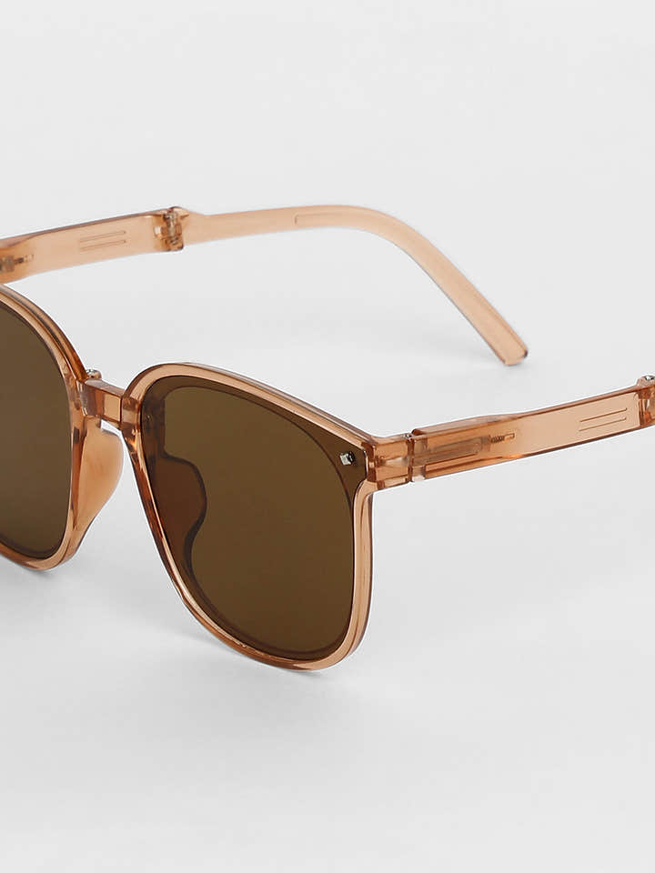 Foldable Wayfarer Sunglasses - Brown